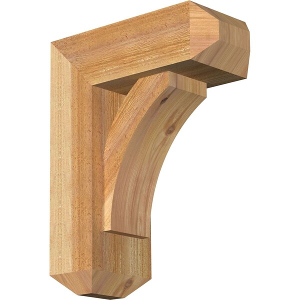 Ekena Millwork Thorton Craftsman Rough Sawn Bracket w/ Offset Brace, Western Red Cedar, 6"W x 14"D x 18"H BKT0604X14X18THR04RWR - main